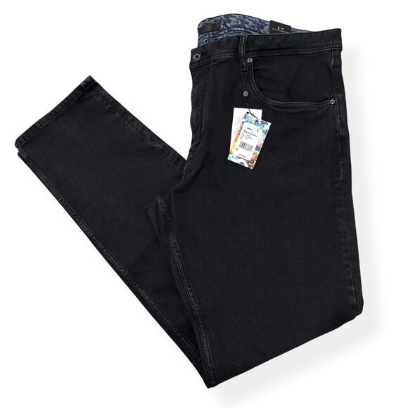 Robert Graham Men's Jeans 42X35 The Perfect Fit Straight Black Wash Stretch NWT